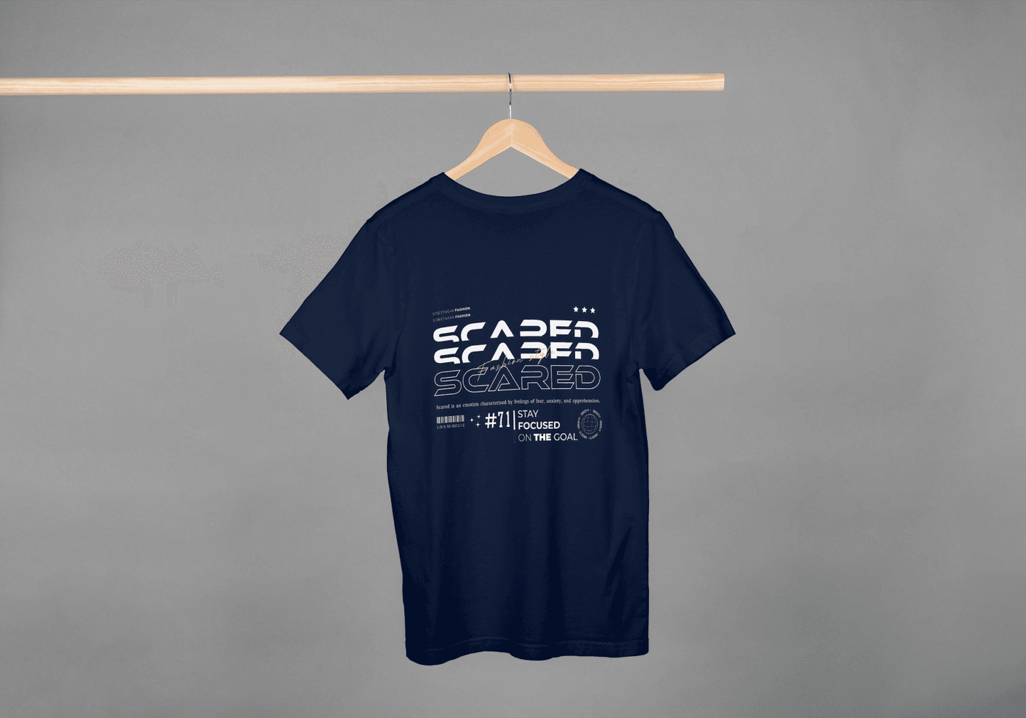 Scared Stay Focused Motivational: Overcome Fear Tee - Essentia Attire