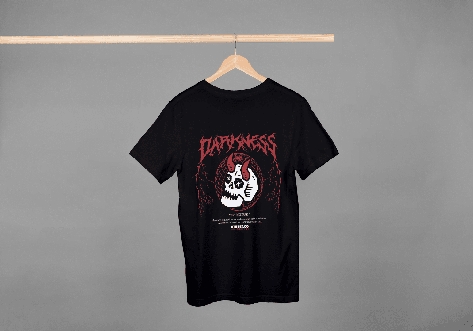 Darkness Skull Graphic: Edgy Streetwear Tee - Essentia Attire