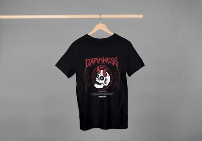 Darkness Skull Graphic: Edgy Streetwear Tee - Essentia Attire