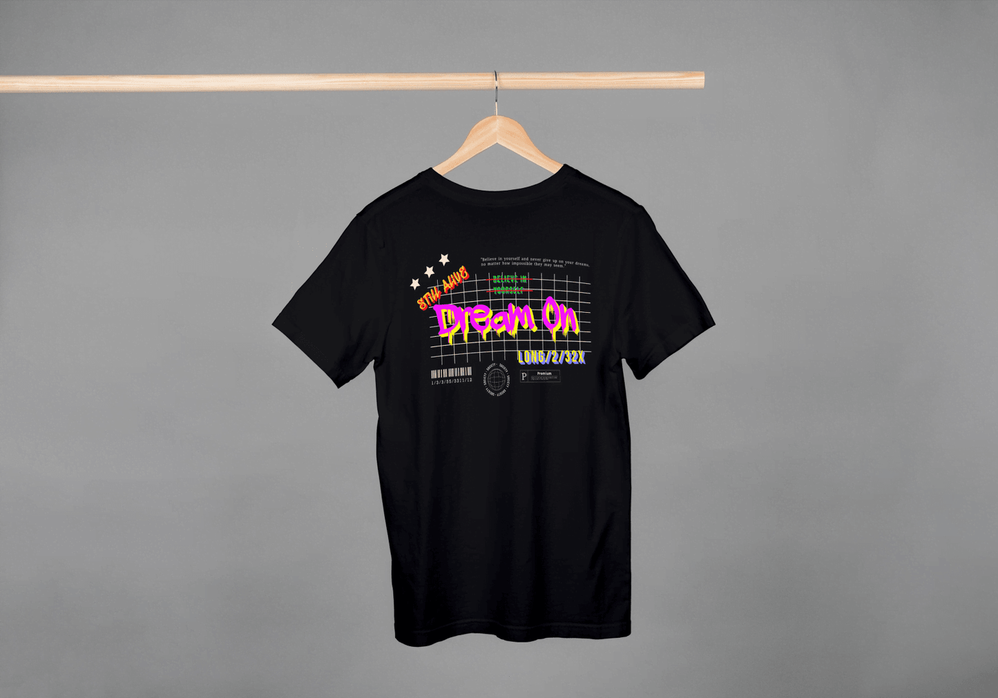 Dream On Graffiti Style: Motivational Streetwear Tee - Essentia Attire
