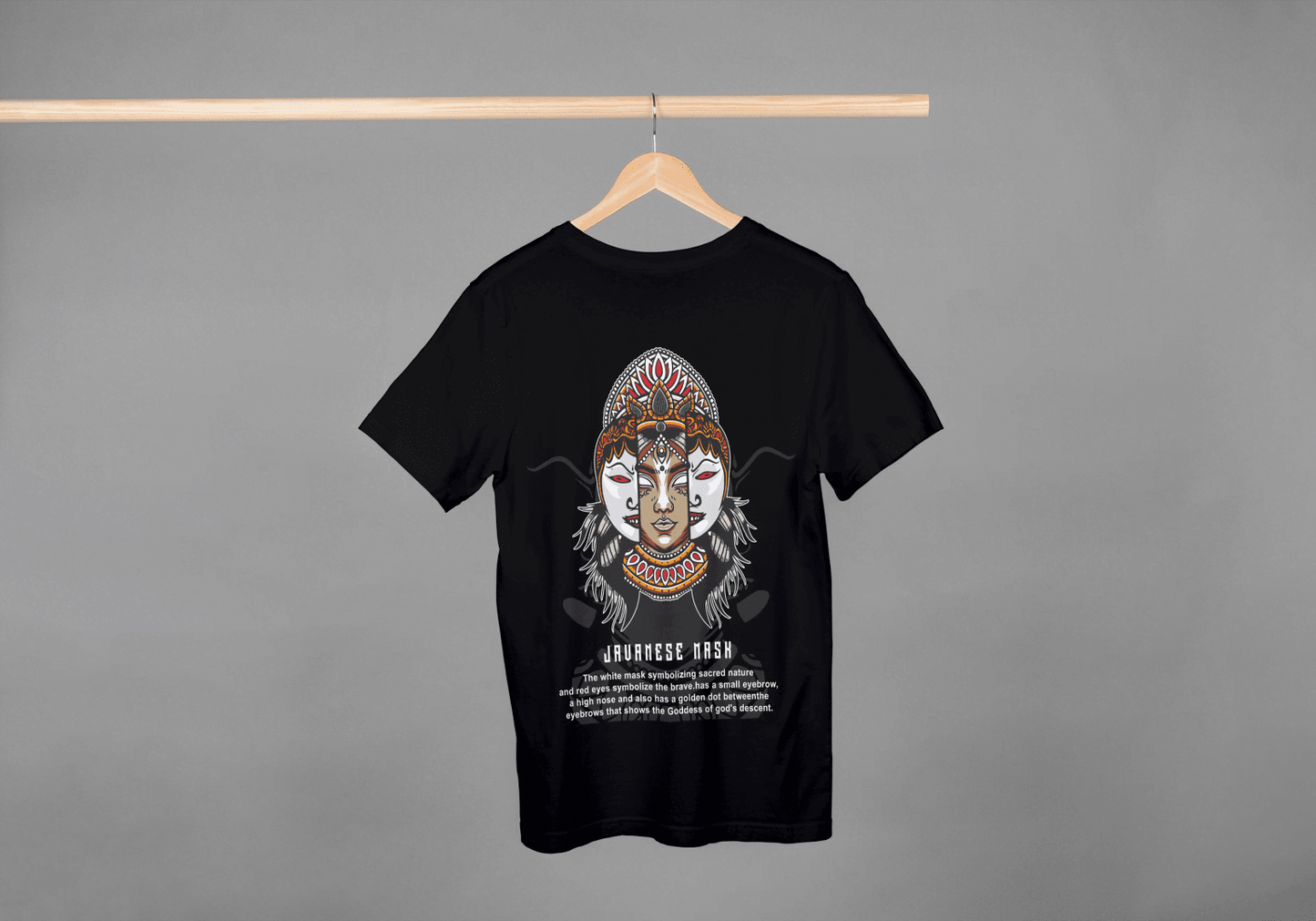 Mythical Javanese Goddess Mask: Cultural Art Apparel - Essentia Attire