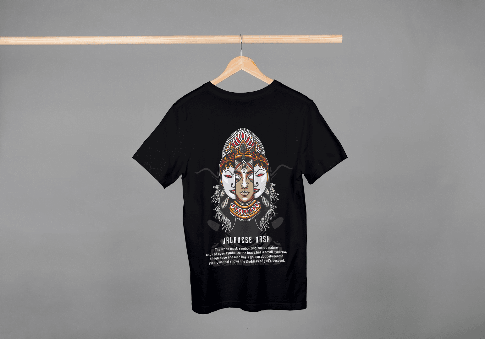 Mythical Javanese Goddess Mask: Cultural Art Apparel - Essentia Attire