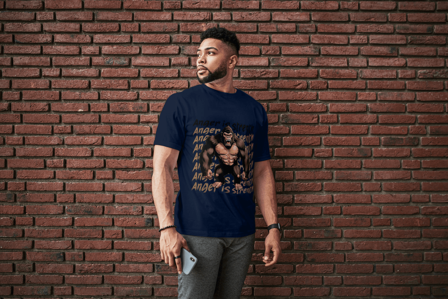 Anger is Strength Gorilla: Powerful Ape Fitness Tee - Essentia Attire