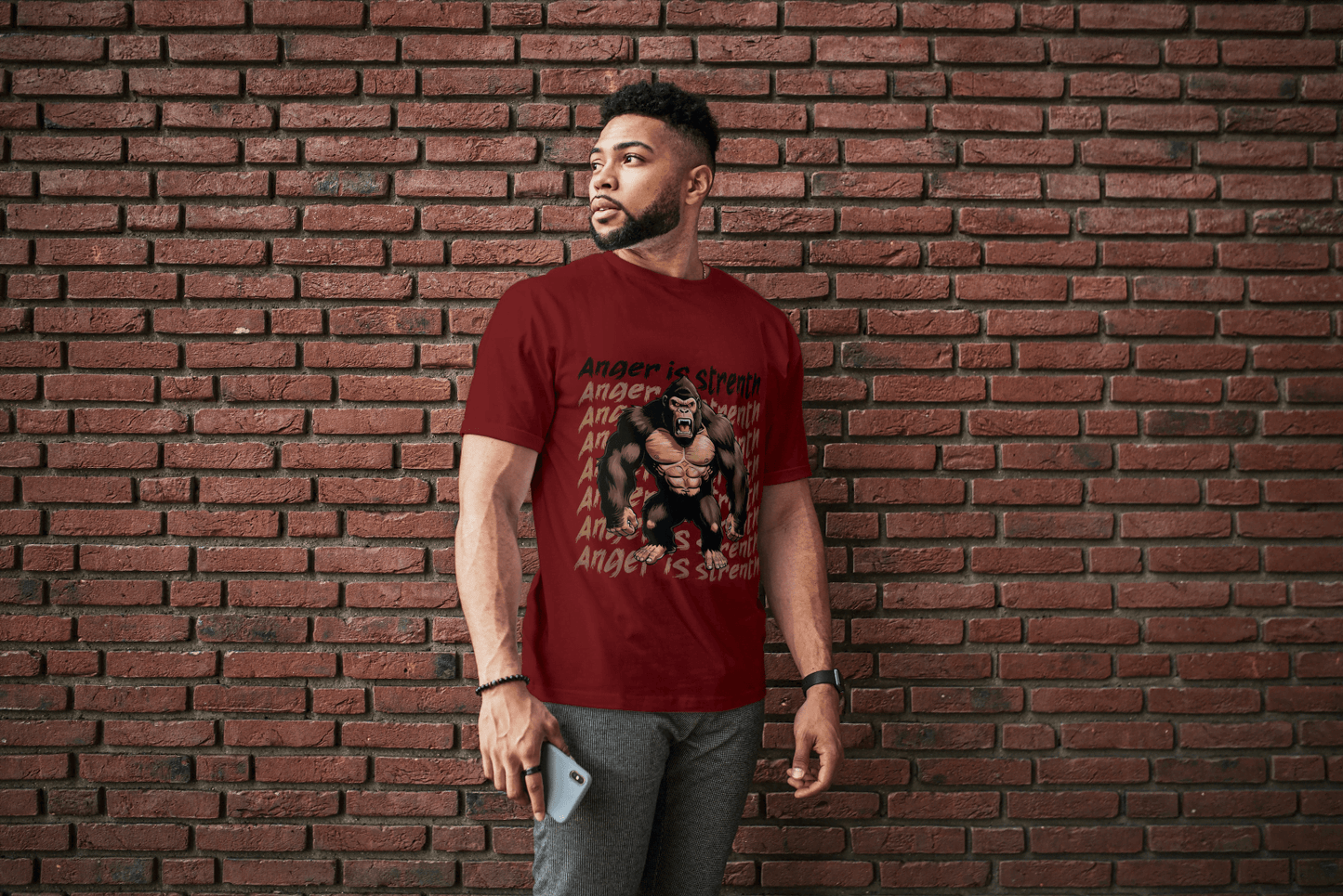 Anger is Strength Gorilla: Powerful Ape Fitness Tee - Essentia Attire