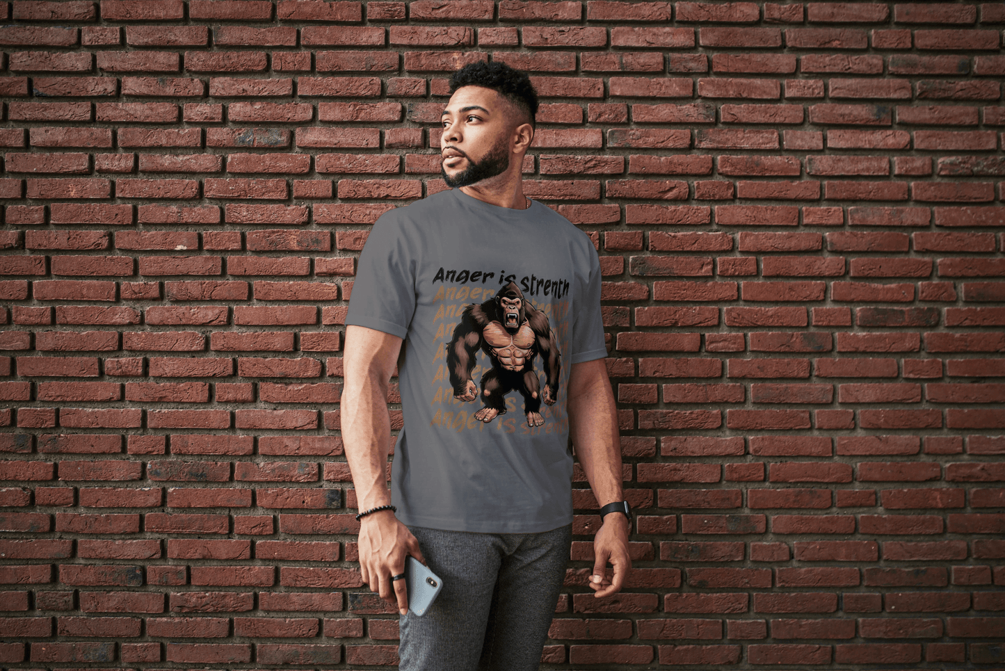 Anger is Strength Gorilla: Powerful Ape Fitness Tee - Essentia Attire