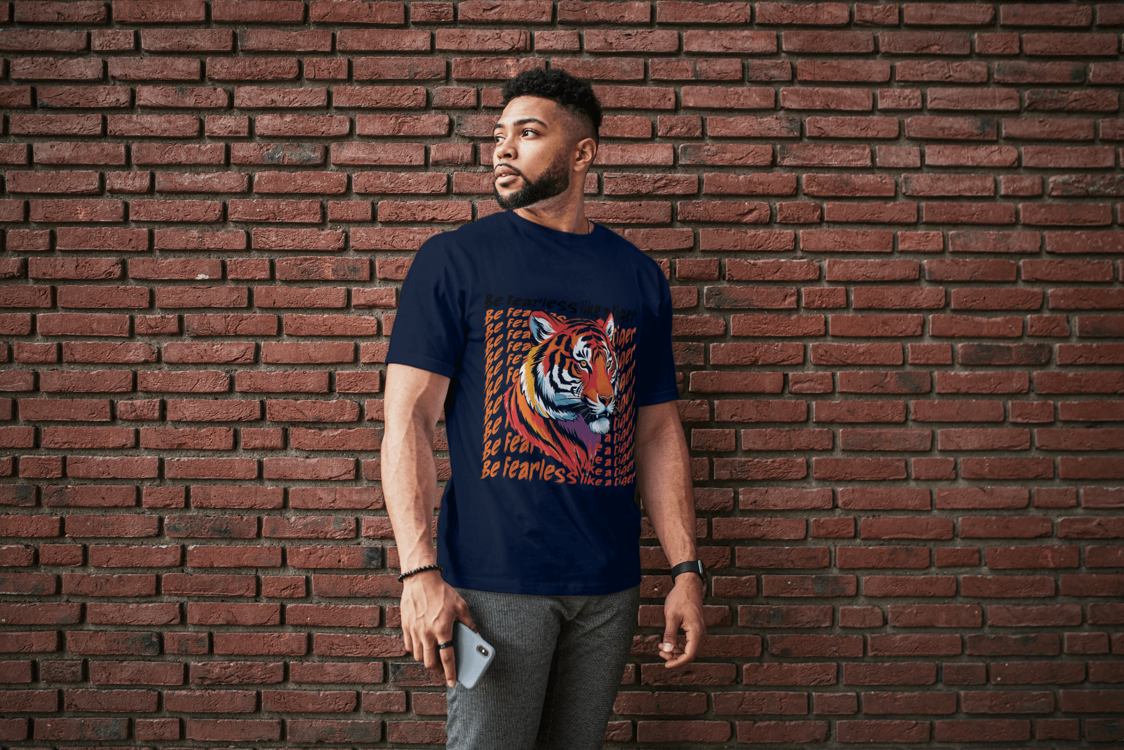 Fearless Tiger: Motivational Tiger Strength Tee - Essentia Attire
