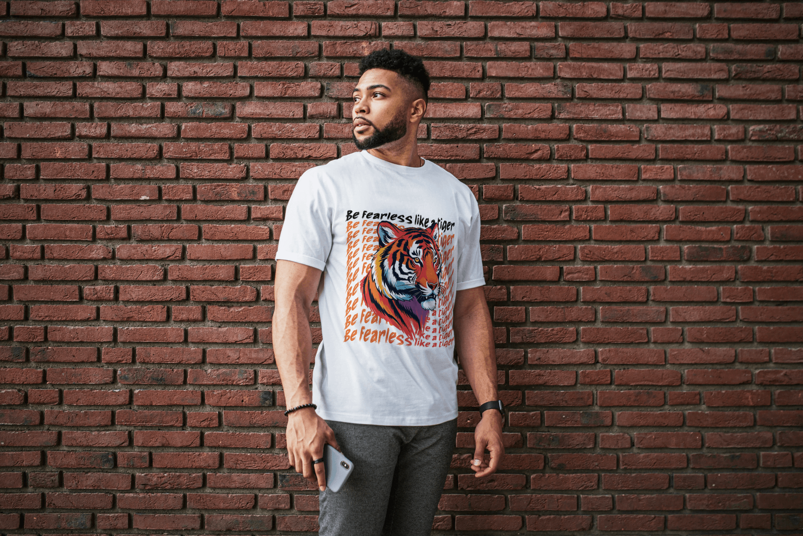 Fearless Tiger: Motivational Tiger Strength Tee - Essentia Attire