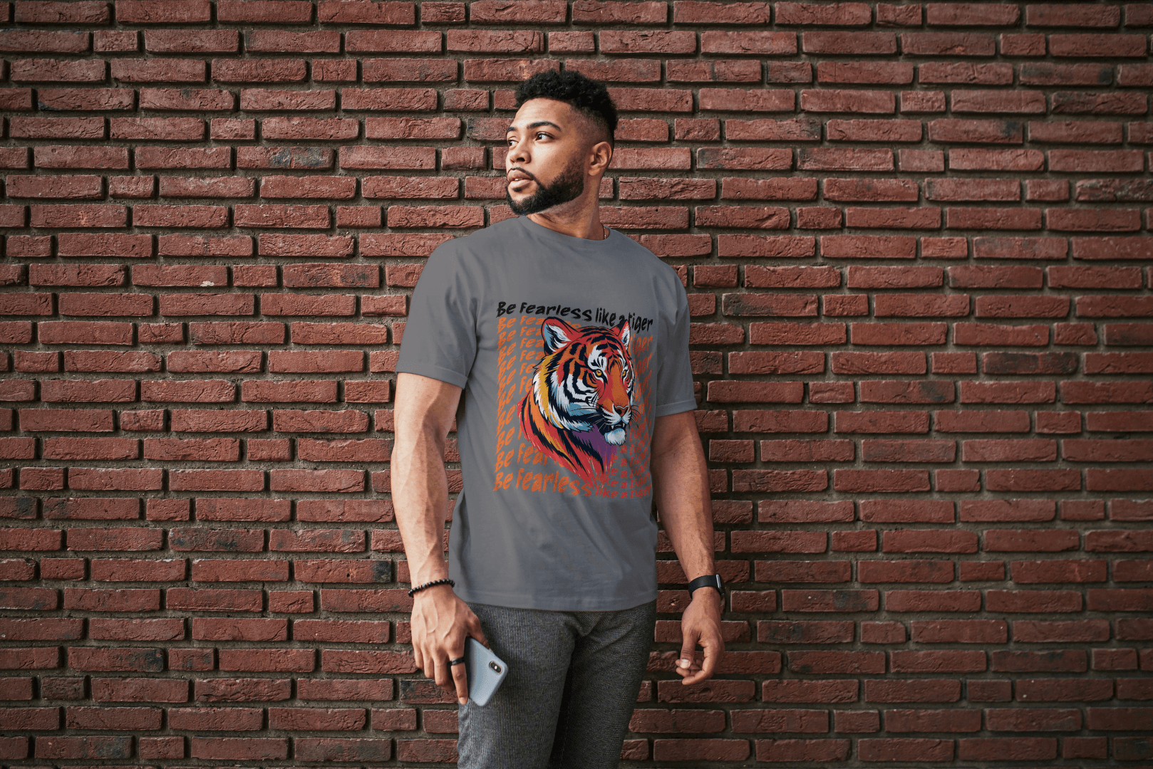Fearless Tiger: Motivational Tiger Strength Tee - Essentia Attire