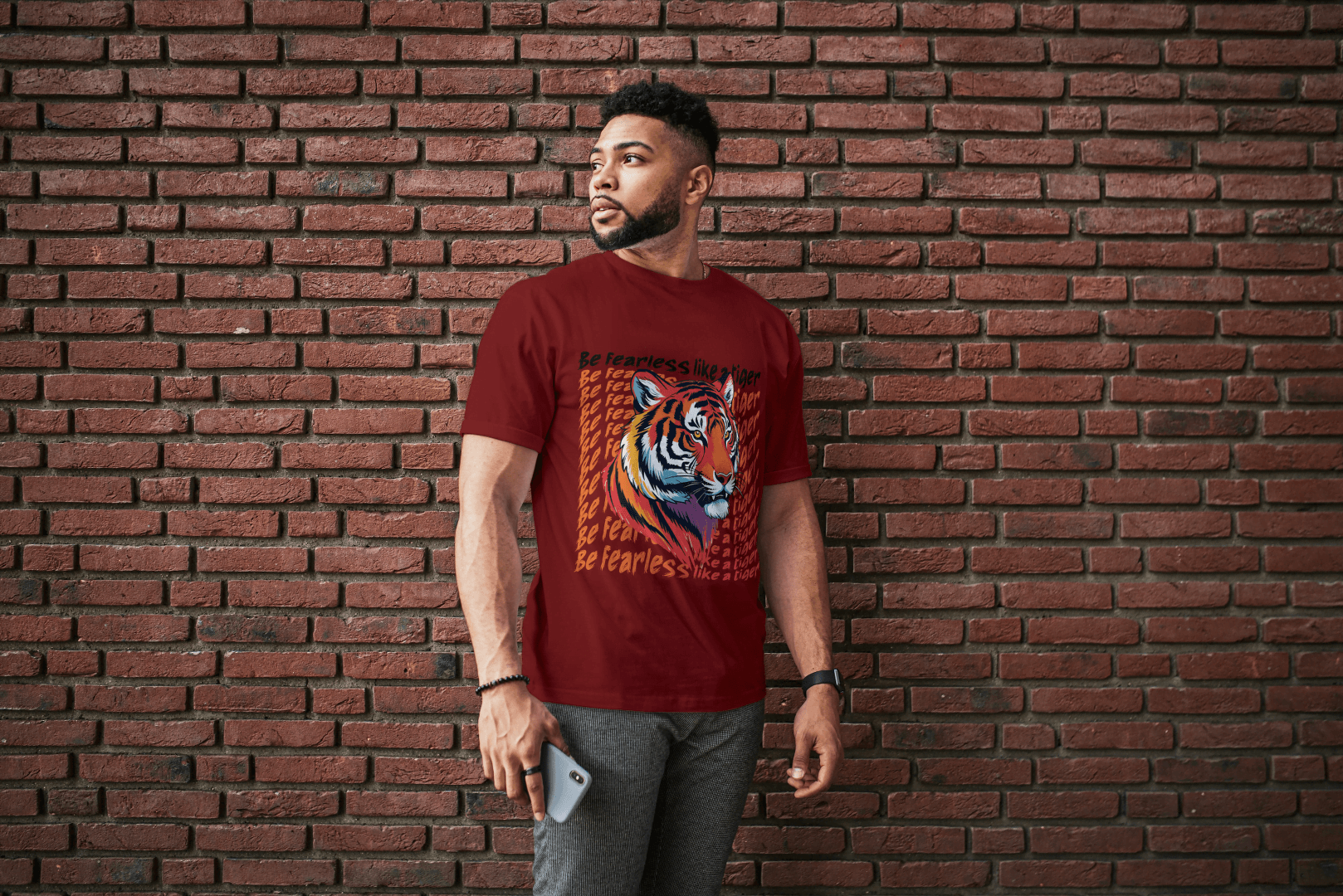 Fearless Tiger: Motivational Tiger Strength Tee - Essentia Attire