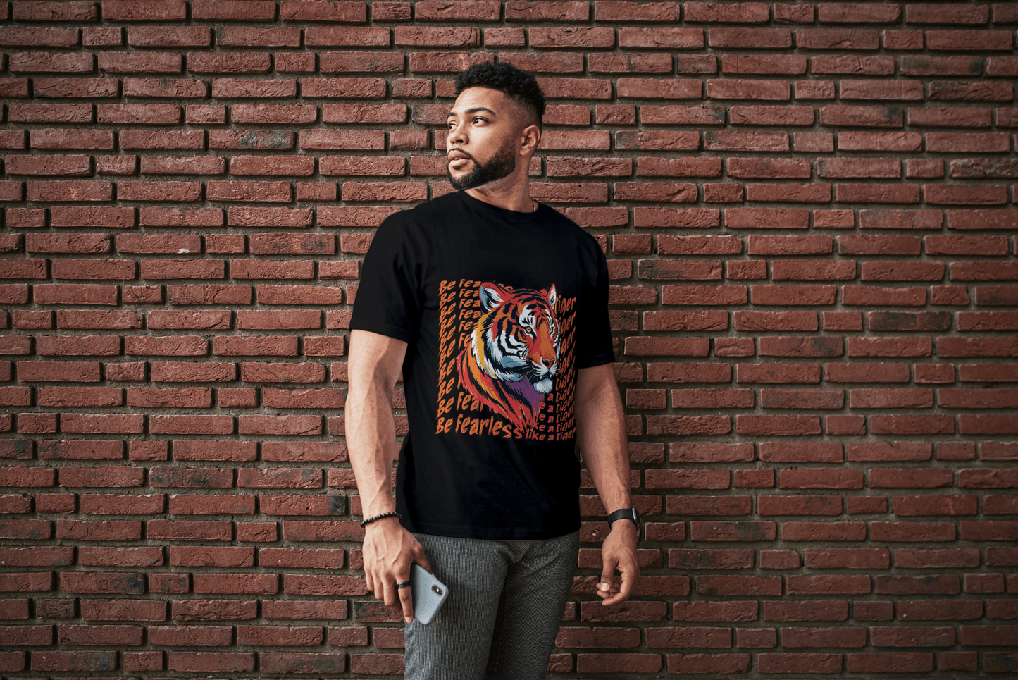 Fearless Tiger: Motivational Tiger Strength Tee - Essentia Attire