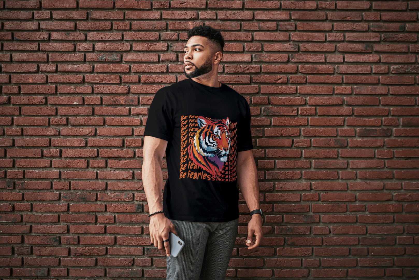Fearless Tiger: Motivational Tiger Strength Tee - Essentia Attire