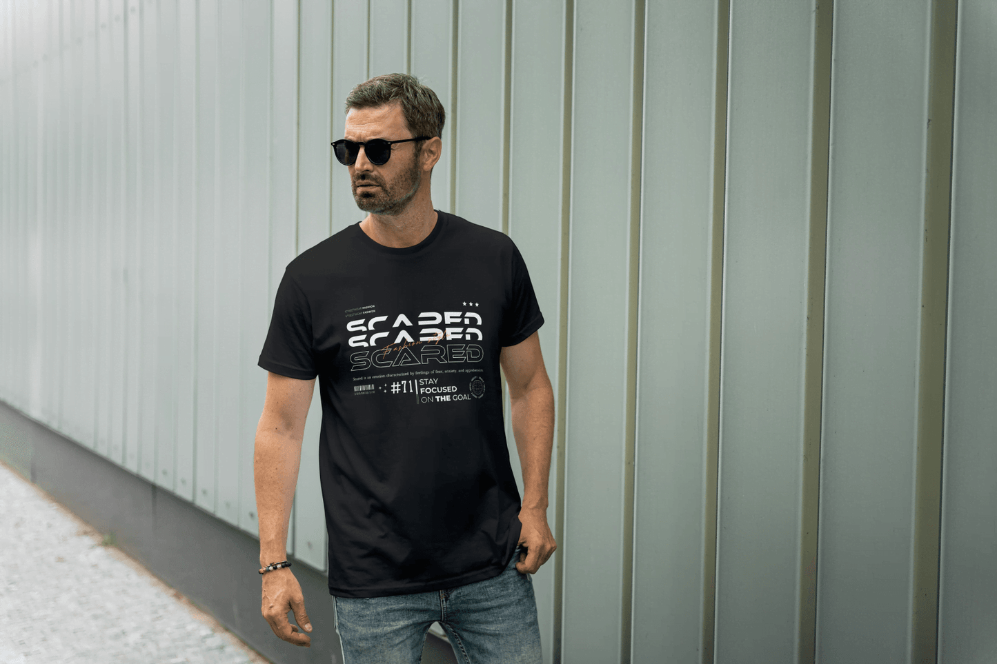 Scared Stay Focused Motivational: Overcome Fear Tee - Essentia Attire