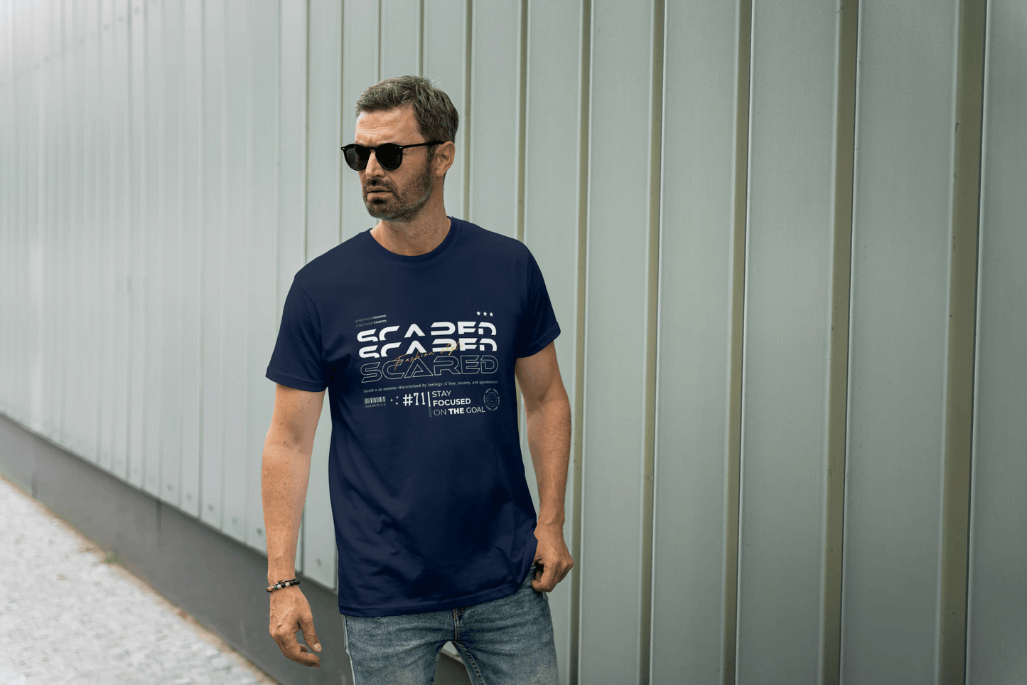 Scared Stay Focused Motivational: Overcome Fear Tee - Essentia Attire
