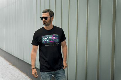 Fiction Reality Glitch Art: Philosophical Streetwear Tee - Essentia Attire