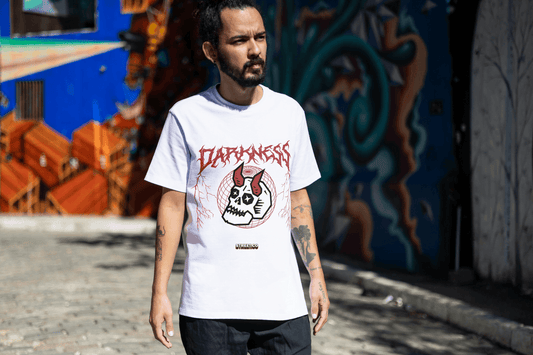 Darkness Skull Graphic: Edgy Streetwear Tee - Essentia Attire