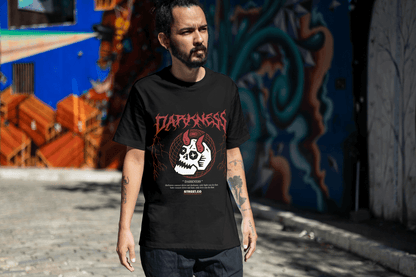 Darkness Skull Graphic: Edgy Streetwear Tee - Essentia Attire