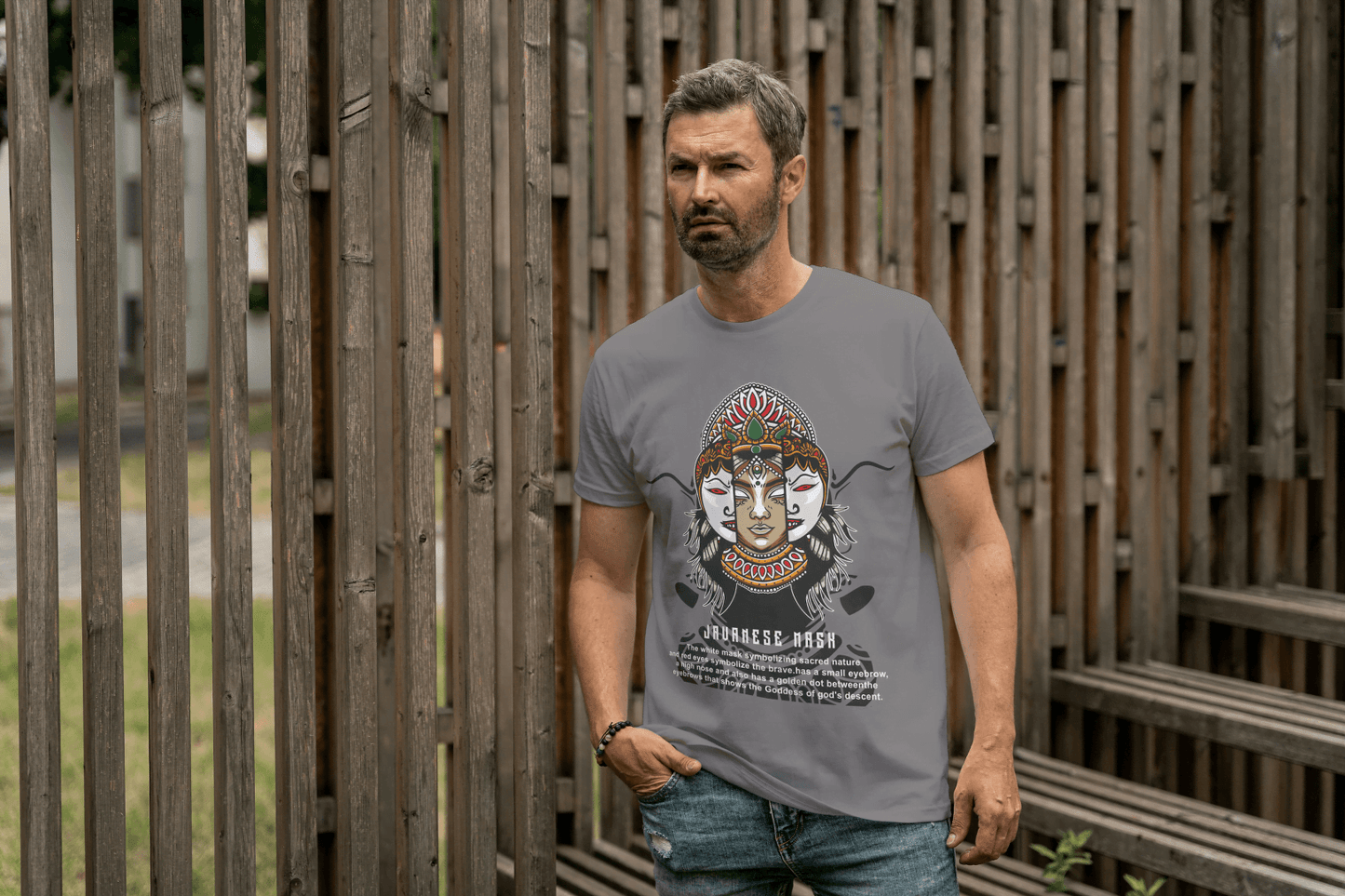 Mythical Javanese Goddess Mask: Cultural Art Apparel - Essentia Attire