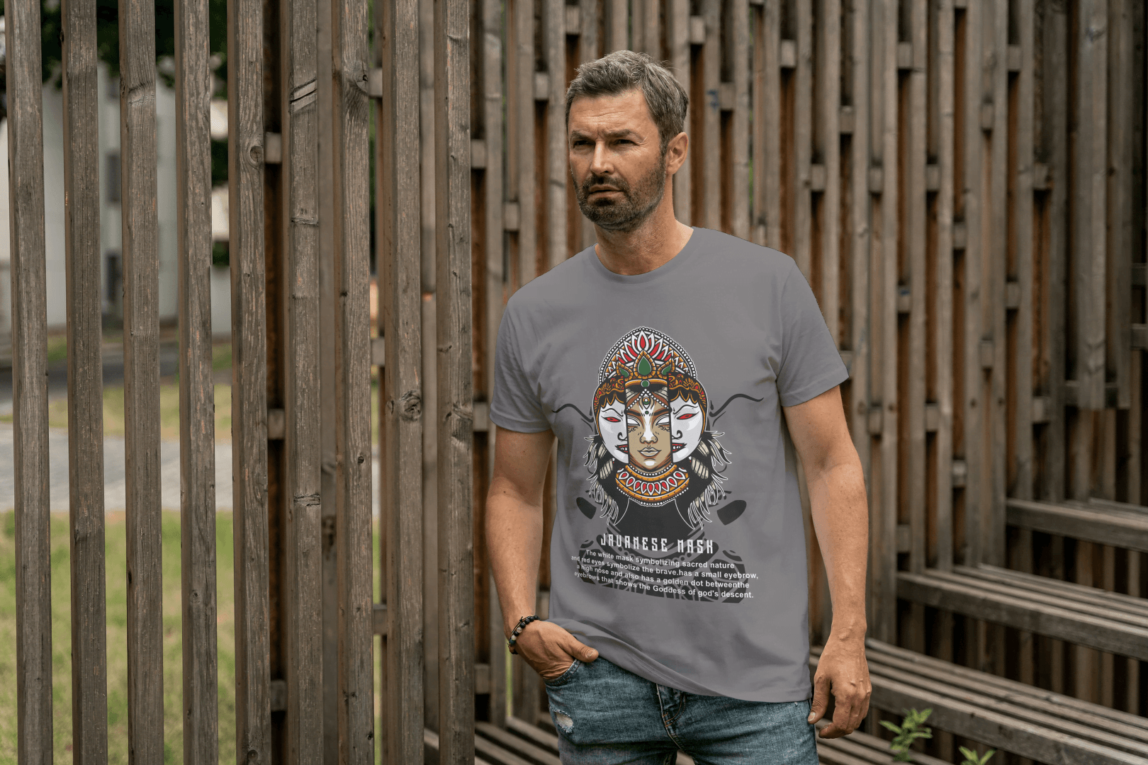Mythical Javanese Goddess Mask: Cultural Art Apparel - Essentia Attire