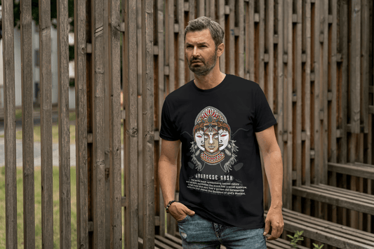 Mythical Javanese Goddess Mask: Cultural Art Apparel - Essentia Attire