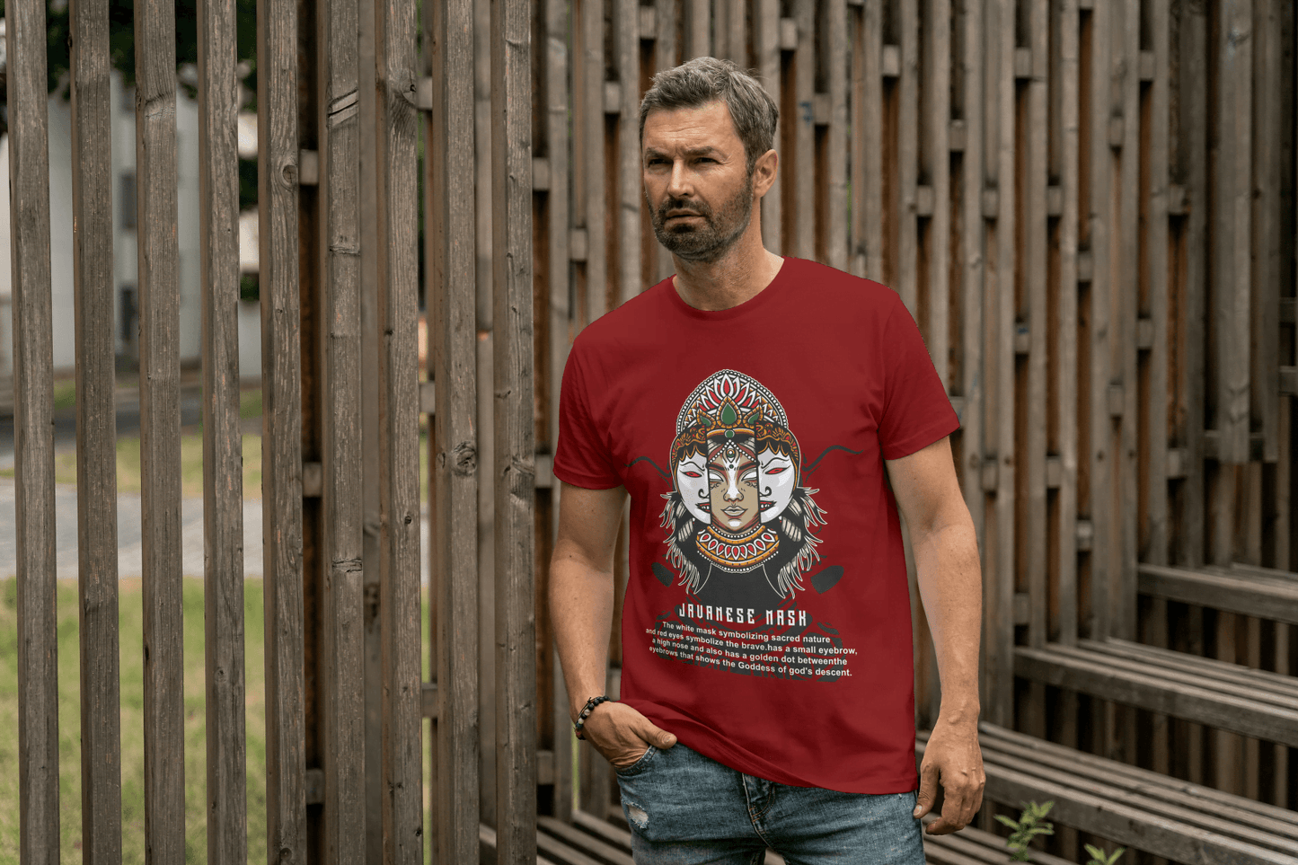 Mythical Javanese Goddess Mask: Cultural Art Apparel - Essentia Attire