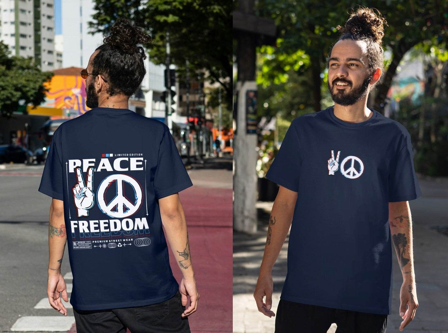 Peace & Freedom Glitch: Limited Edition Streetwear - Essentia Attire
