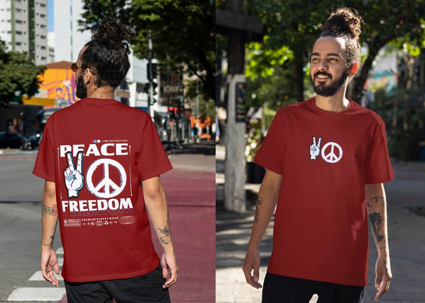 Peace & Freedom Glitch: Limited Edition Streetwear - Essentia Attire