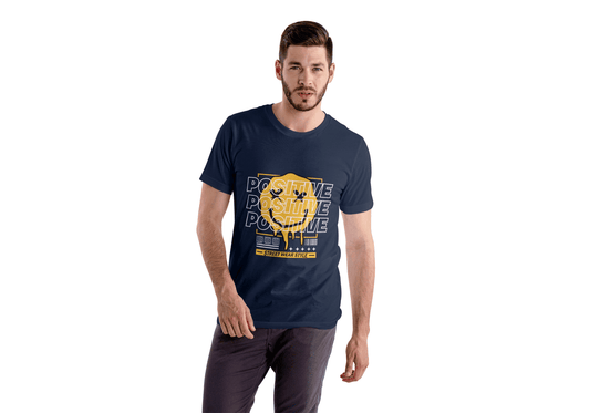 Positive Vibes Smiley Face: Streetwear Style Graphic Tee - Essentia Attire