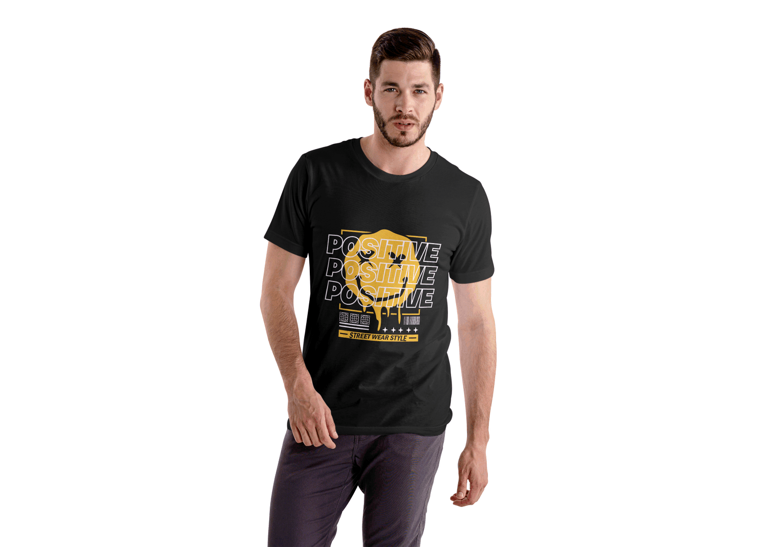 Positive Vibes Smiley Face: Streetwear Style Graphic Tee - Essentia Attire