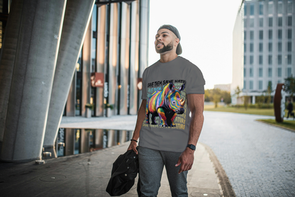 Colorful Rhino Conservation: "Save Them Save Nature" Graphic Tee - Essentia Attire