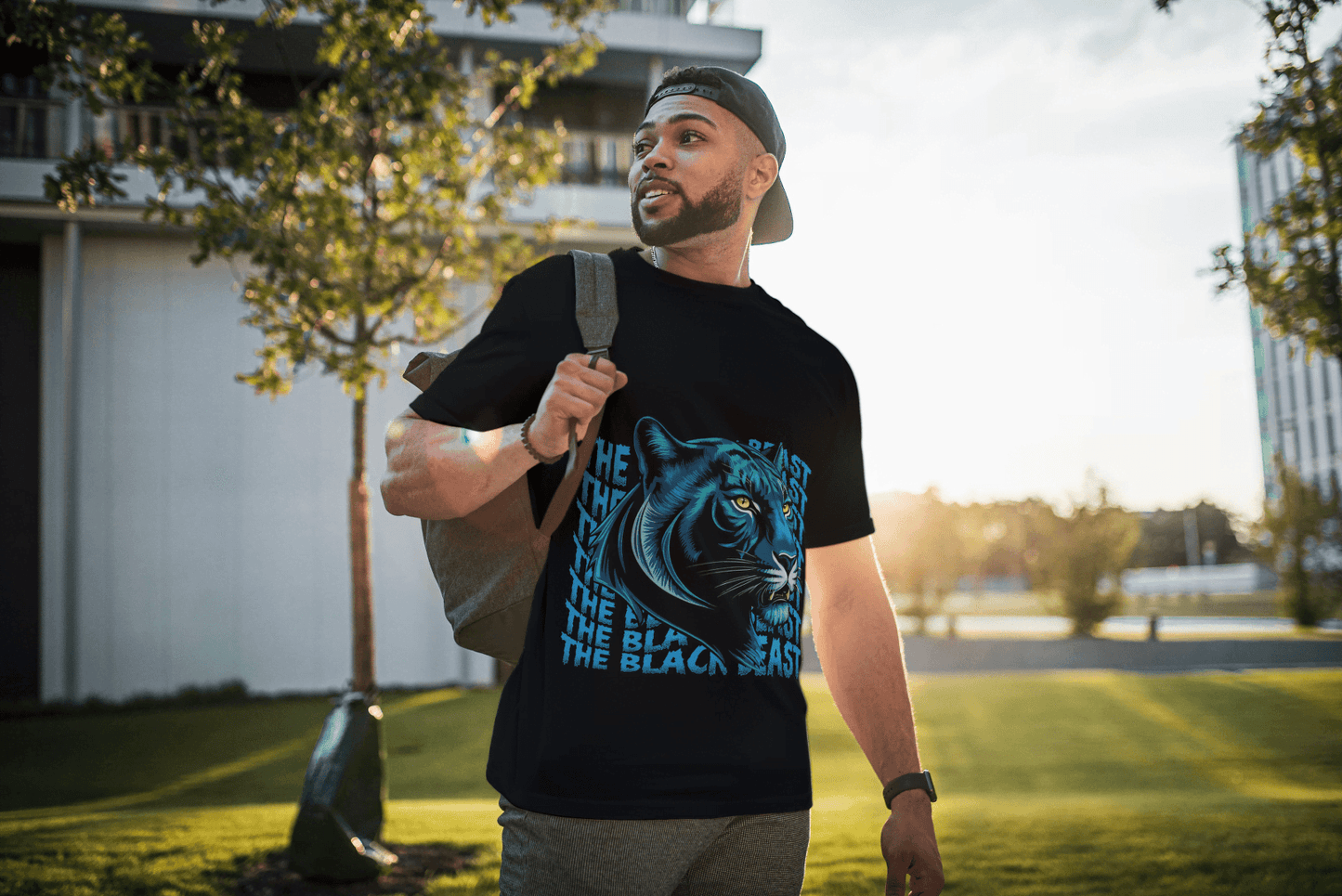 Black Beast: Blue Eye Panther Power Tee - Essentia Attire