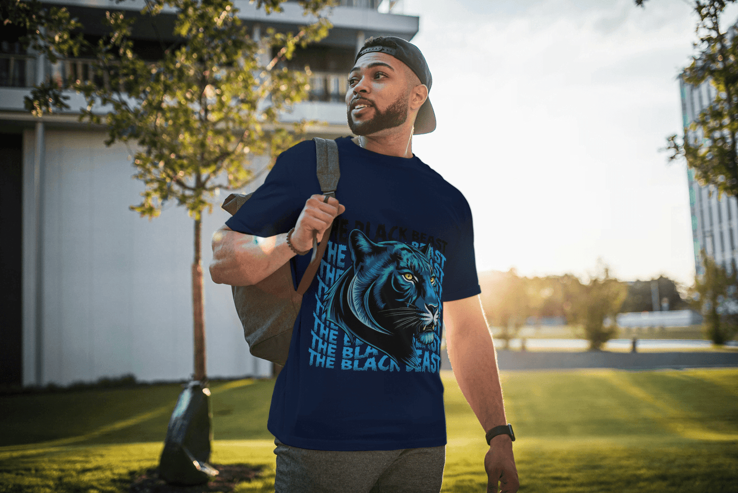 Black Beast: Blue Eye Panther Power Tee - Essentia Attire