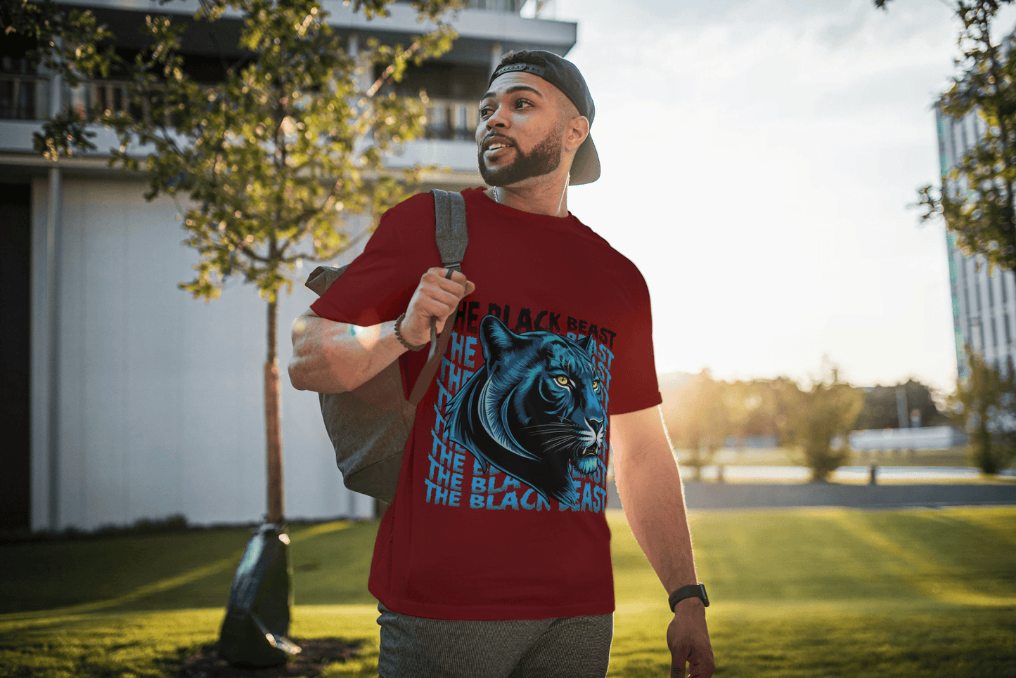 Black Beast: Blue Eye Panther Power Tee - Essentia Attire