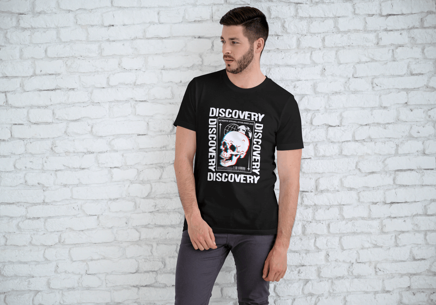 Discovery Skull Streetwear: Exploration Graphic Tee - Essentia Attire