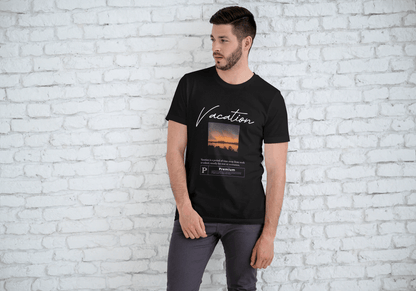 Vacation Sunset Graphic: Relaxing Travel Tee - Essentia Attire