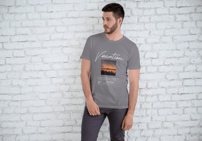 Vacation Sunset Graphic: Relaxing Travel Tee - Essentia Attire