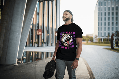 Wild Beast Wolf Howl: Aggressive Wolf Gradient Tee - Essentia Attire