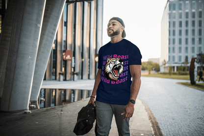 Wild Beast Wolf Howl: Aggressive Wolf Gradient Tee - Essentia Attire