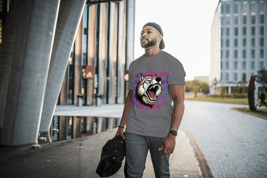 Wild Beast Wolf Howl: Aggressive Wolf Gradient Tee - Essentia Attire