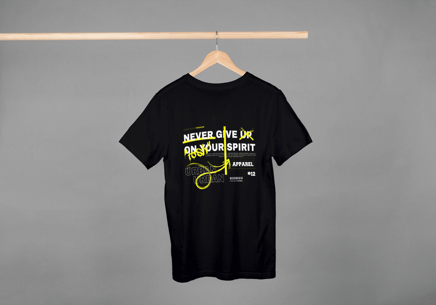 Never Give Up On Your Spirit: Motivational Urban Tee - Essentia Attire
