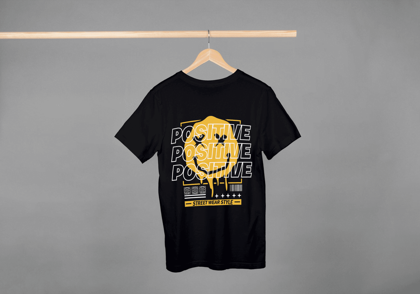 Positive Vibes Smiley Face: Streetwear Style Graphic Tee - Essentia Attire