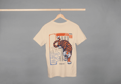 Tiger Art: Japanese Style Wildlife Tee - Essentia Attire