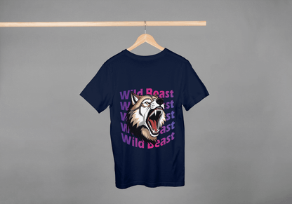 Wild Beast Wolf Howl: Aggressive Wolf Gradient Tee - Essentia Attire