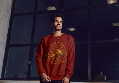 Sacred Damru Music Instrument Sweatshirt | Hindu Devotional Wear & Religious Gift