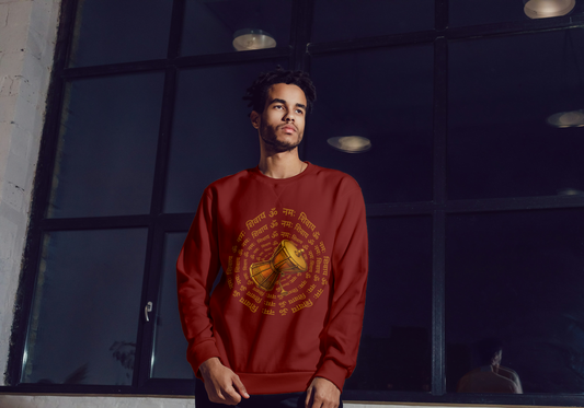 Sacred Damru Music Instrument Sweatshirt | Hindu Devotional Wear & Religious Gift
