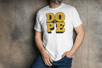 DOPE: Textured Yellow Print Black T-Shirt - Essentia Attire