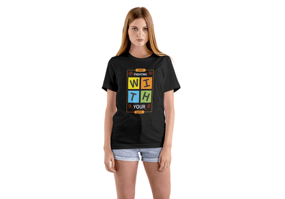 Black Motivational Fighter: Life's Challenges Design - Essentia Attire