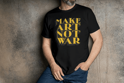 Make Art Not War Gold Graphic Tee - Essentia Attire
