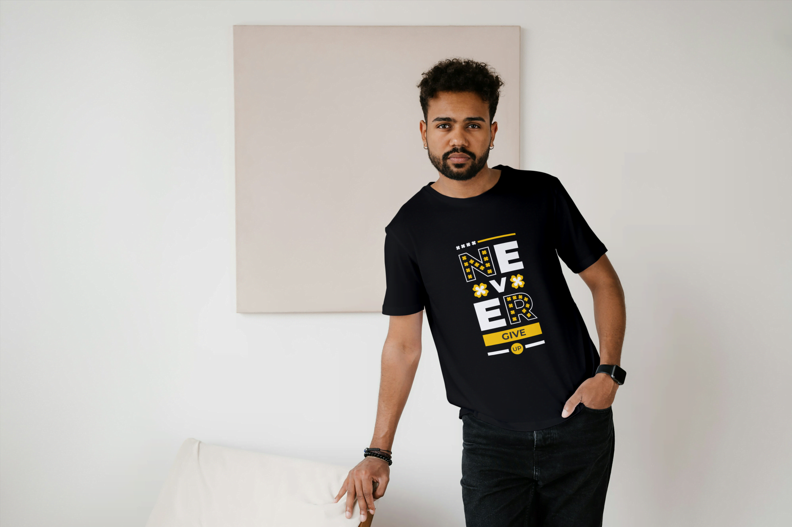 Never Give Up" Motivational: Inspiring Graphic Tee - Essentia Attire