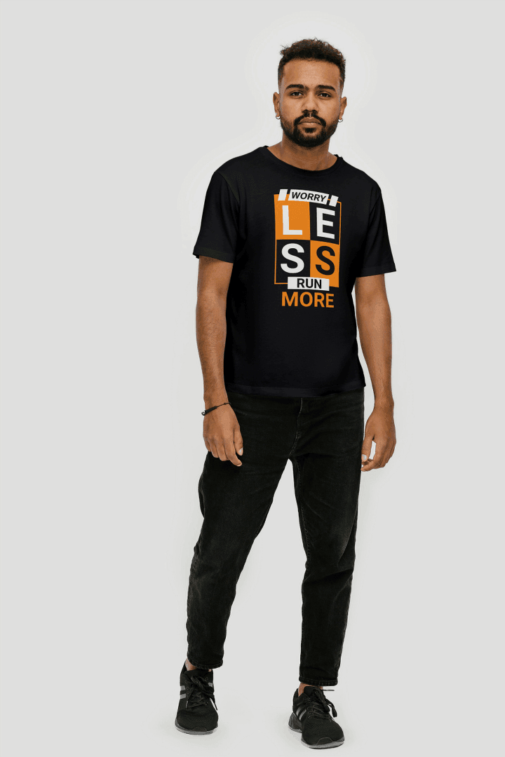 Worry Less Run More Motivational: Active Lifestyle Tee - Essentia Attire