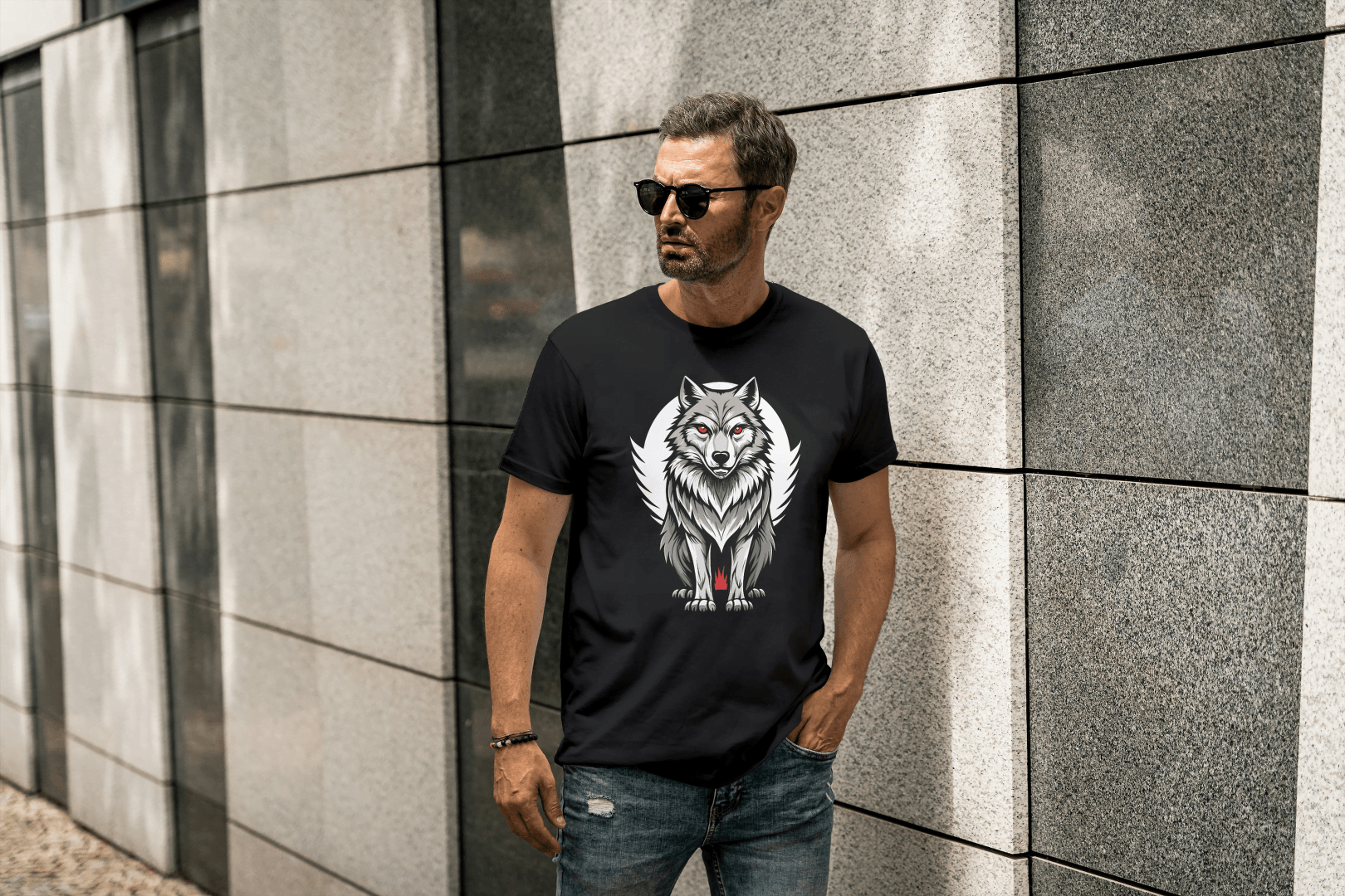 Predator Wolf Graphic Tee: Strong Animal Statement - Essentia Attire